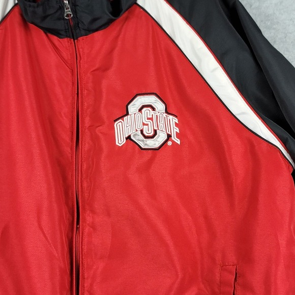 Vintage Ohio State Buckeyes Jacket Men's XL Red/Blk Full Zip Windbreaker 90s Y2K - Picture 2 of 14